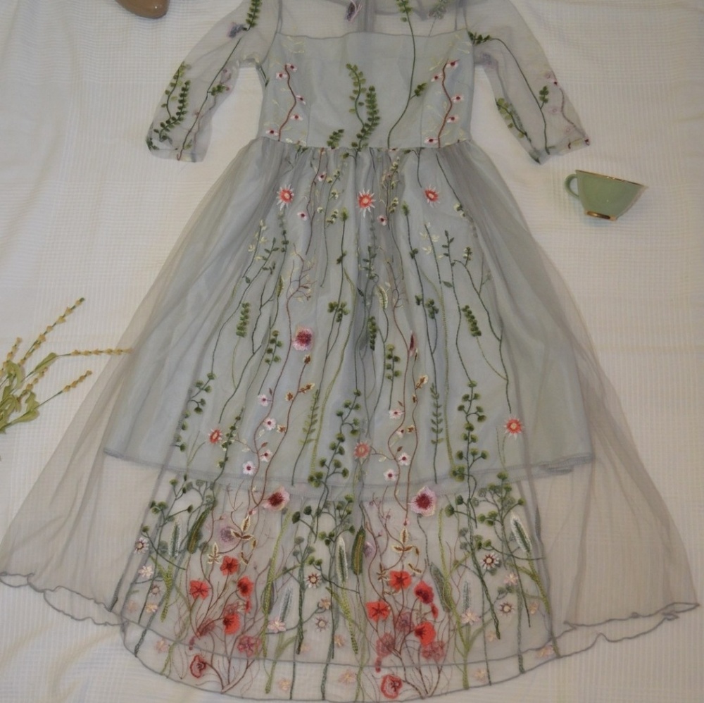 Embroidered party dress